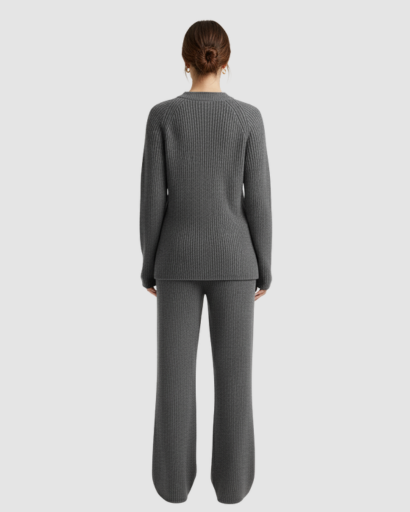 Ensemble Tricot Femme 2 Pièces – Pull Oversize & Pantalon Large Ultra Douillet