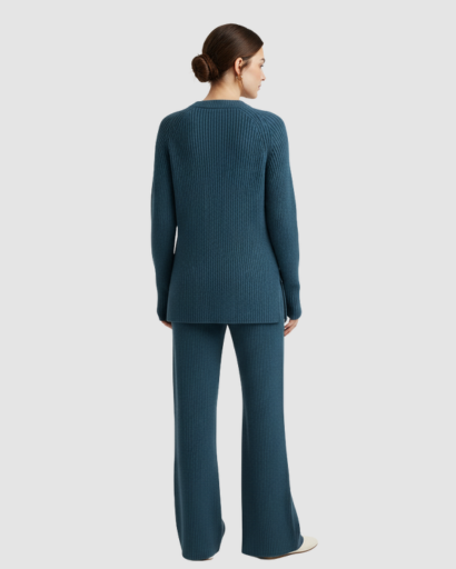 Ensemble Tricot Femme 2 Pièces – Pull Oversize & Pantalon Large Ultra Douillet