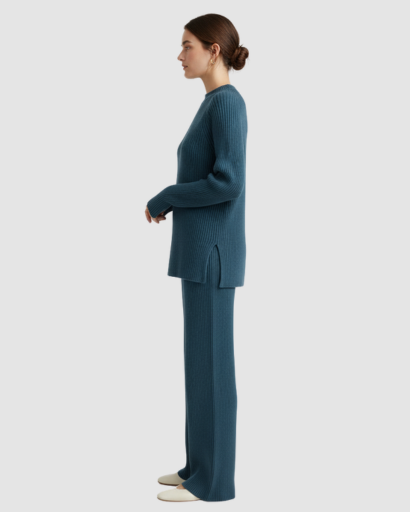 Ensemble Tricot Femme 2 Pièces – Pull Oversize & Pantalon Large Ultra Douillet