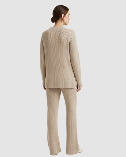 Ensemble Tricot Femme 2 Pièces – Pull Oversize & Pantalon Large Ultra Douillet