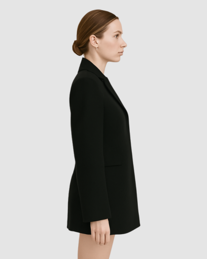 Manteau Femme Élégant – Coupe Longue & Col Structuré