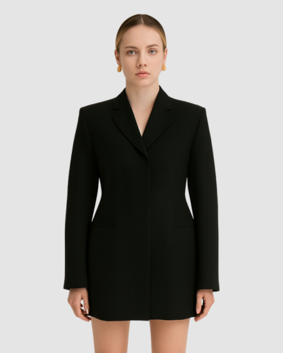 Manteau Femme Élégant – Coupe Longue & Col Structuré