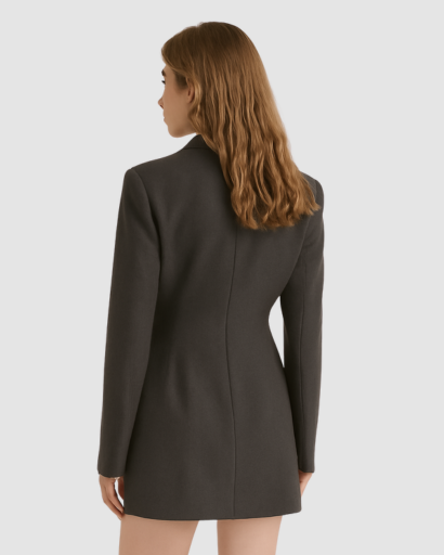 Manteau Femme Élégant – Coupe Longue & Col Structuré