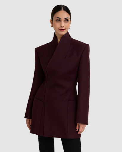 Manteau Femme Élégant – Coupe Longue & Col Structuré