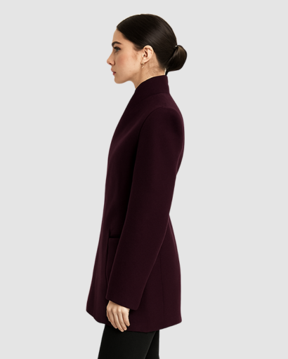 Manteau Femme Élégant – Coupe Longue & Col Structuré