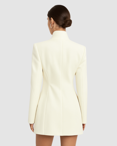 Manteau Femme Élégant – Coupe Longue & Col Structuré