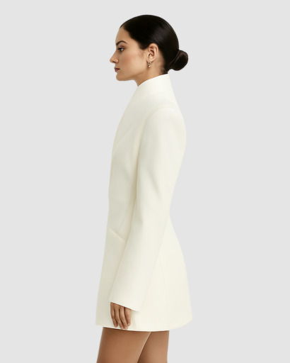 Manteau Femme Élégant – Coupe Longue & Col Structuré
