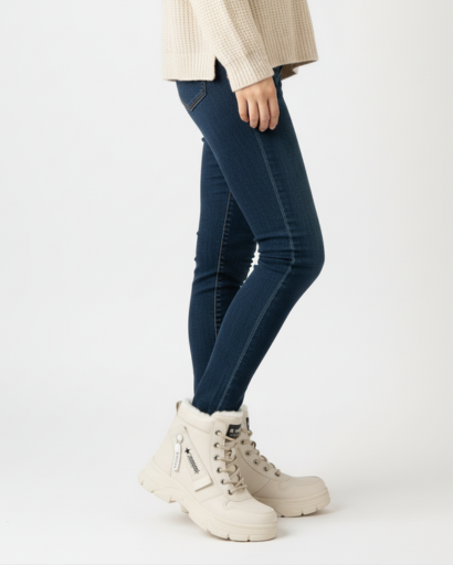 Baskets Montantes Femme à Plateforme – Lacets & Zip Latéral