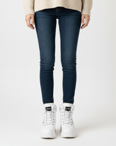 Baskets Montantes Femme à Plateforme – Lacets & Zip Latéral