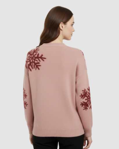 Pull d’Hiver Motif Renne & Flocons – Esprit Douillet et Festif