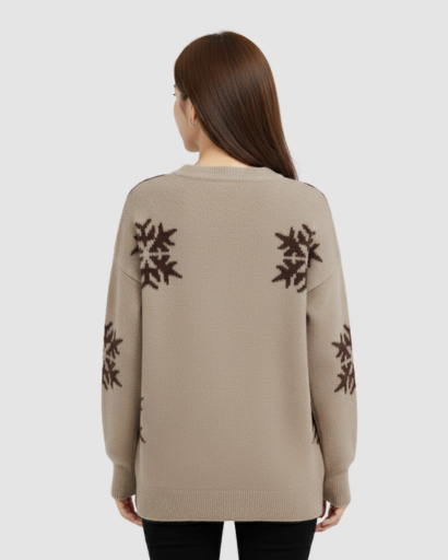 Pull d’Hiver Motif Renne & Flocons – Esprit Douillet et Festif