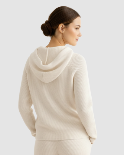 Hoodie en Maille Mélange Cachemire – Confort Doux & Luxe Décontracté