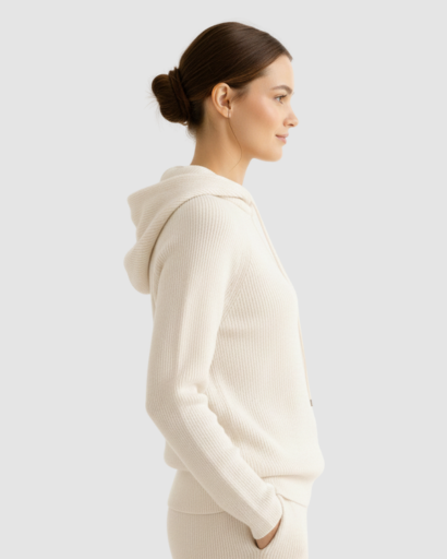 Hoodie en Maille Mélange Cachemire – Confort Doux & Luxe Décontracté