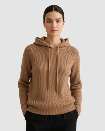 Hoodie en Maille Mélange Cachemire – Confort Doux & Luxe Décontracté