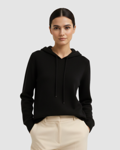 Hoodie en Maille Mélange Cachemire – Confort Doux & Luxe Décontracté