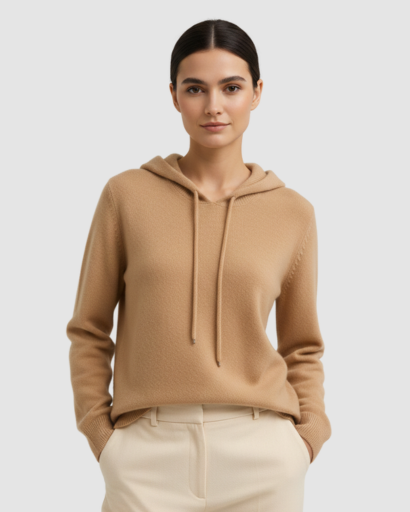 Hoodie en Maille Mélange Cachemire – Confort Doux & Luxe Décontracté
