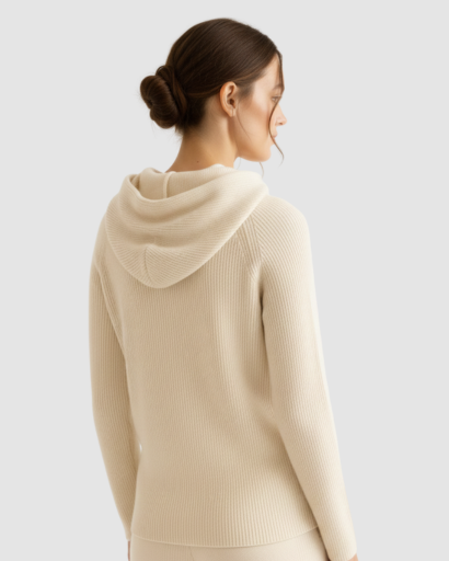 Hoodie en Maille Mélange Cachemire – Confort Doux & Luxe Décontracté