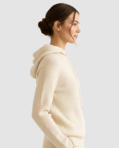 Hoodie en Maille Mélange Cachemire – Confort Doux & Luxe Décontracté