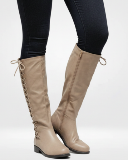 Bottes Hautes Femme à Lacets Latéraux – Style Cavalier & Confort Moderne