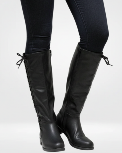 Bottes Hautes Femme à Lacets Latéraux – Style Cavalier & Confort Moderne