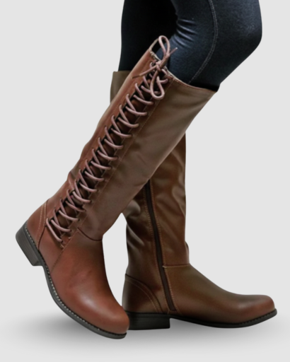 Bottes Hautes Femme à Lacets Latéraux – Style Cavalier & Confort Moderne