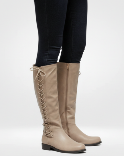 Bottes Hautes Femme à Lacets Latéraux – Style Cavalier & Confort Moderne