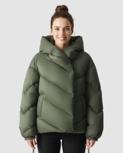 Doudoune Femme Hiver à Capuche – Coupe Oversize Croisée & Ultra Chaude