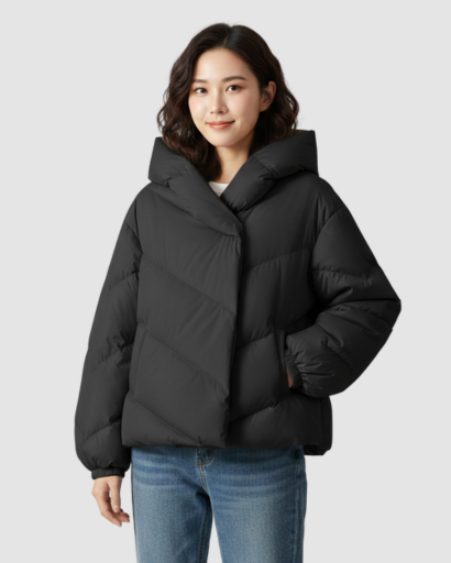 Doudoune Femme Hiver à Capuche – Coupe Oversize Croisée & Ultra Chaude