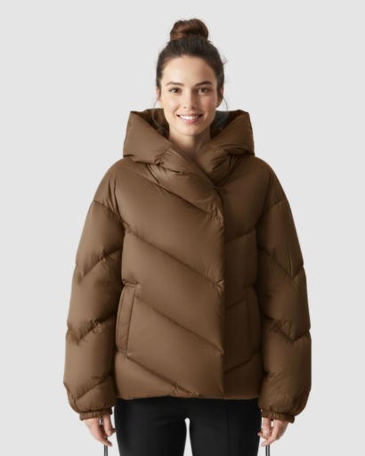 Doudoune Femme Hiver à Capuche – Coupe Oversize Croisée & Ultra Chaude