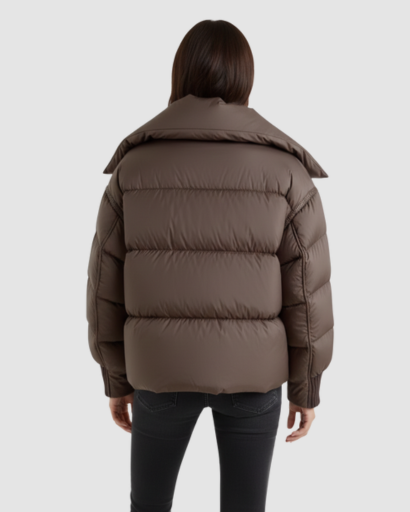 Doudoune Courte Femme – Col Oversize & Look Ultra-Tendance