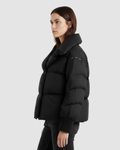 Doudoune Courte Femme – Col Oversize & Look Ultra-Tendance