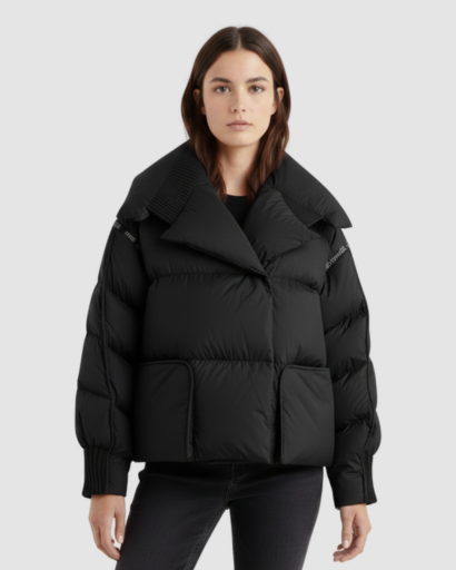 Doudoune Courte Femme – Col Oversize & Look Ultra-Tendance