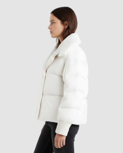 Doudoune Courte Femme – Col Oversize & Look Ultra-Tendance