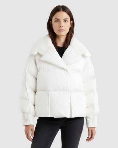 Doudoune Courte Femme – Col Oversize & Look Ultra-Tendance