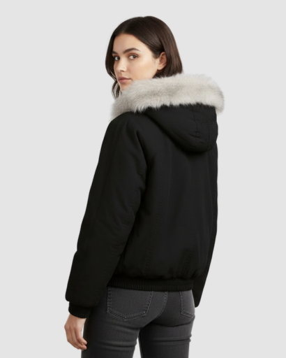 Veste Bomber Doublée en Fausse Fourrure – Confort d’Hiver & Style Moderne