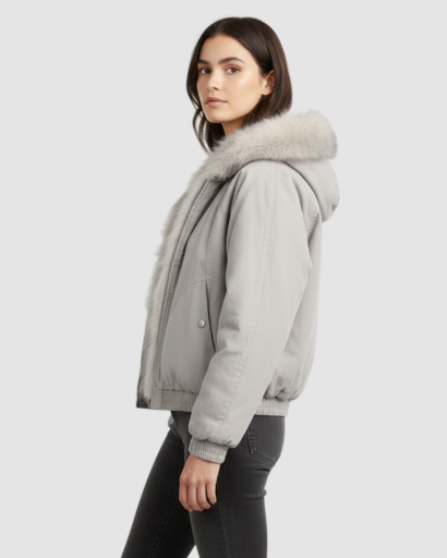 Veste Bomber Doublée en Fausse Fourrure – Confort d’Hiver & Style Moderne