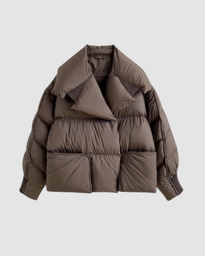 Doudoune Courte Femme – Col Oversize & Look Ultra-Tendance