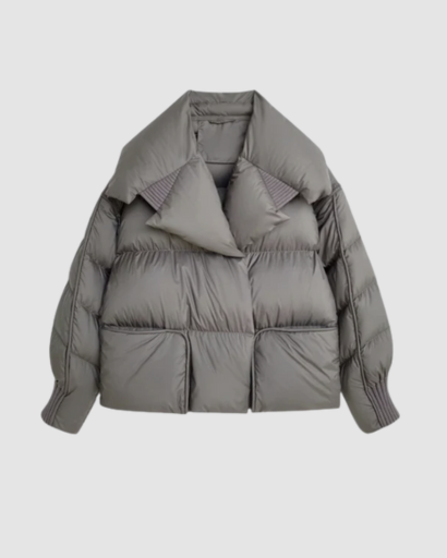 Doudoune Courte Femme – Col Oversize & Look Ultra-Tendance