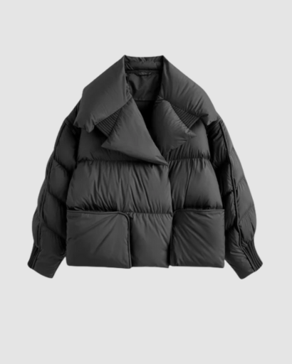 Doudoune Courte Femme – Col Oversize & Look Ultra-Tendance