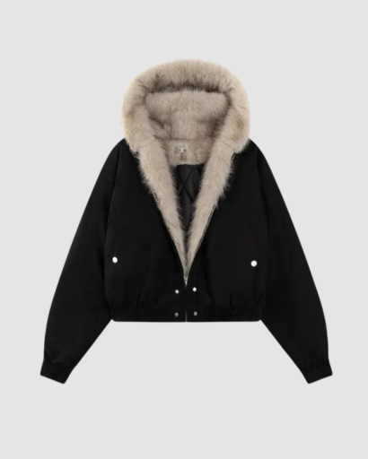 Veste Bomber Doublée en Fausse Fourrure – Confort d’Hiver & Style Moderne