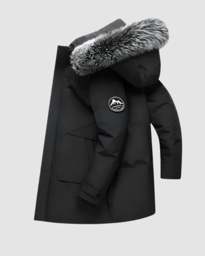Parka Homme Hiver Luxe à Capuche – Fourrure Synthétique Premium