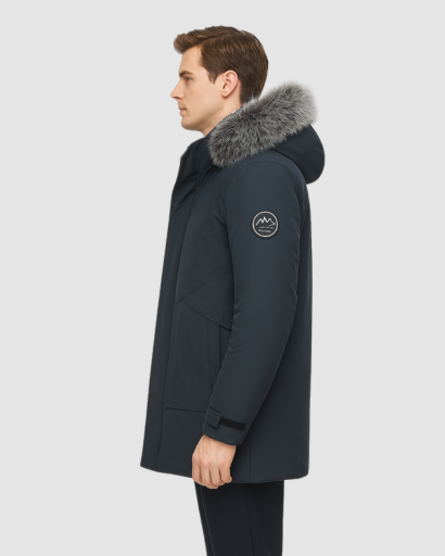 Parka Homme Hiver Luxe à Capuche – Fourrure Synthétique Premium