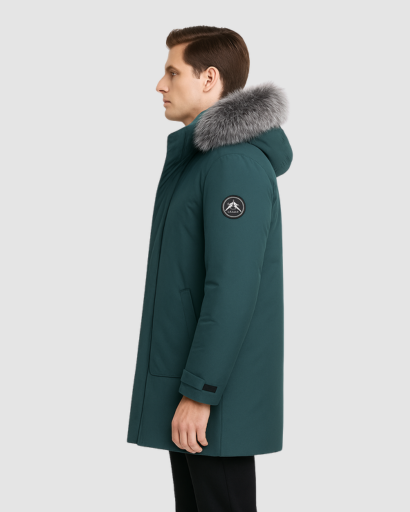 Parka Homme Hiver Luxe à Capuche – Fourrure Synthétique Premium