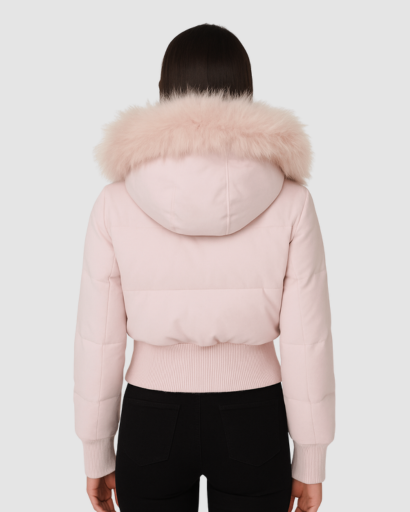 Veste d’Hiver Matelassée Femme – Capuche Amovible Bordée de Fourrure Synthétique