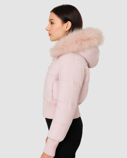 Veste d’Hiver Matelassée Femme – Capuche Amovible Bordée de Fourrure Synthétique