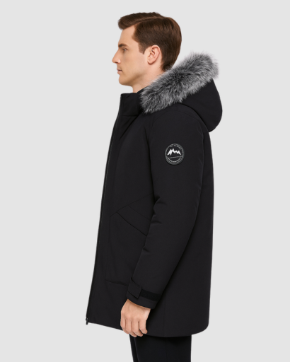Parka Homme Hiver Luxe à Capuche – Fourrure Synthétique Premium