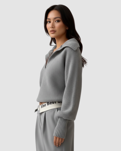 Pull Femme à Col Large – Maille Douce & Coupe Moderne