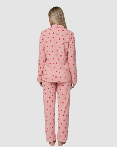 Pyjama Femme Douillet à Motifs Cœurs