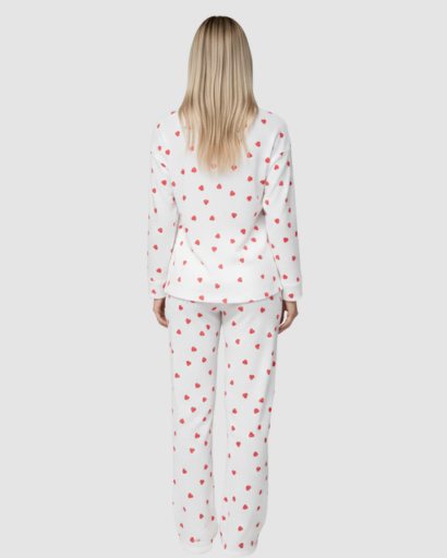 Pyjama Femme Douillet à Motifs Cœurs