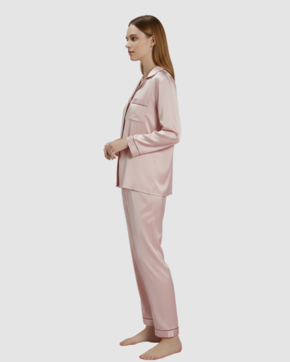 Pyjama Femme Satin Luxe – Ensemble 2 Pièces Manche Longue